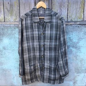 90s STRUCTURE Le Collezioni Linen Spring Barn Coat